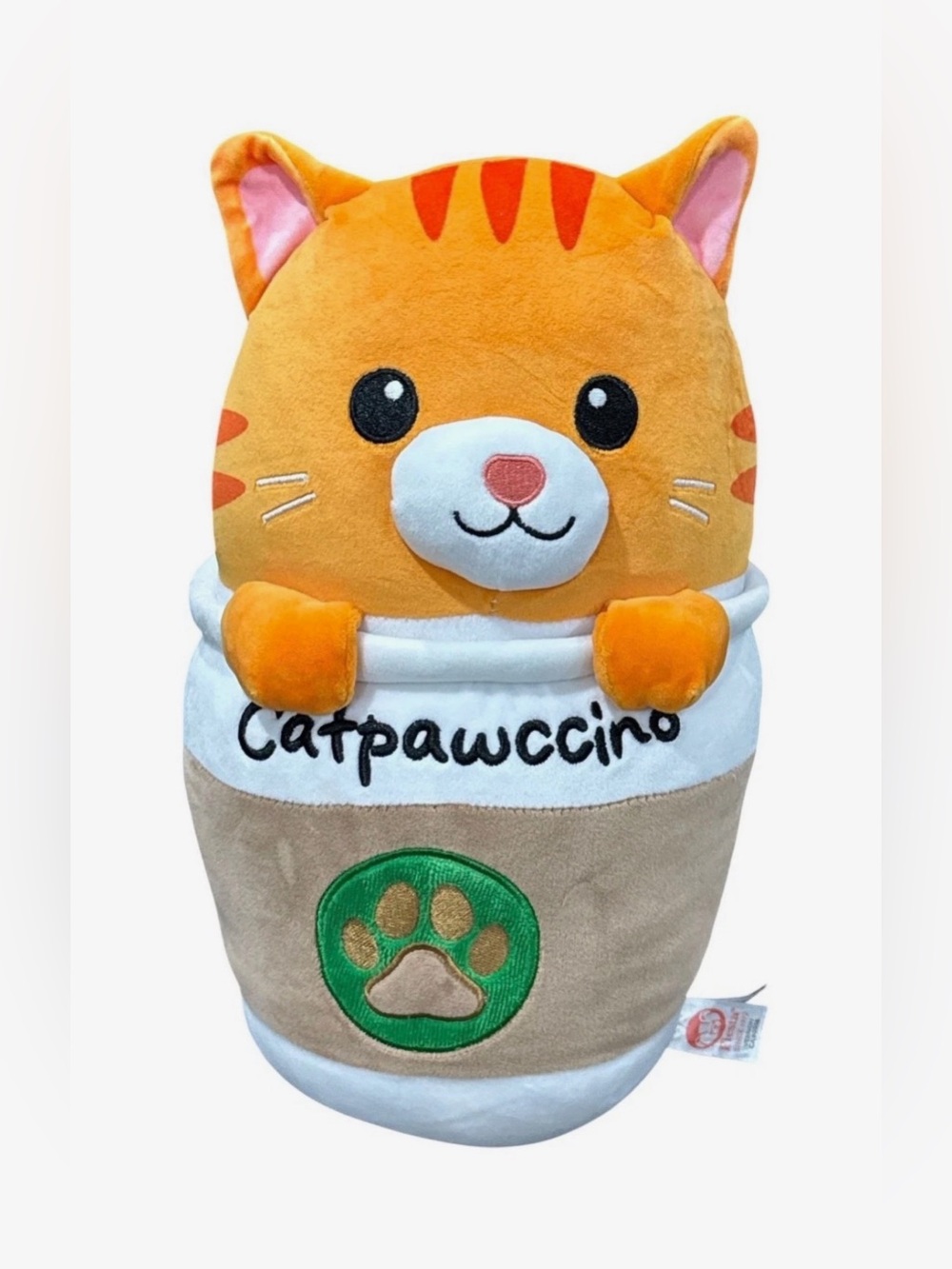 Catpawccino Orange Cat Plush Toy - Cute Cat in Coffee Cup
